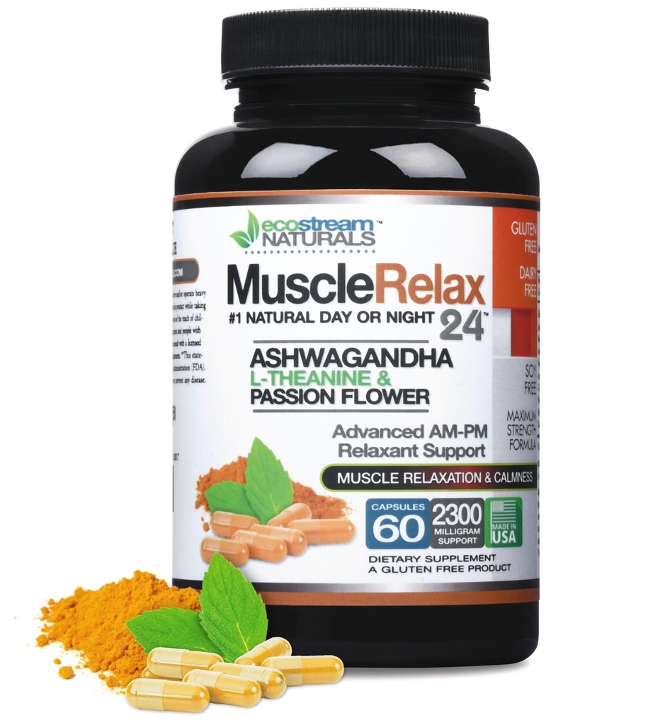 Natural Muscle Relaxant 24/7 Day/Night Max Strength 2,300MG with Magnesium