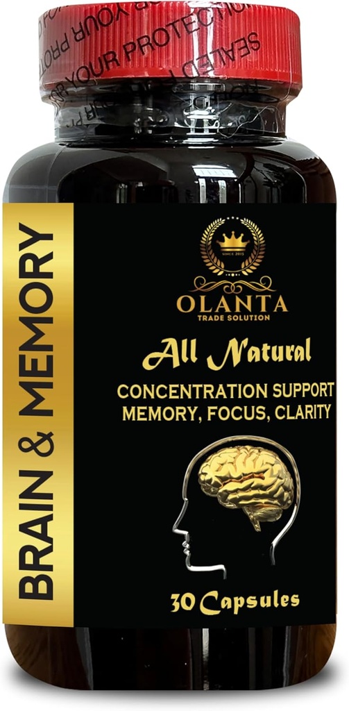 Brain Memory Supplements - Memory Recall, Memory Booster Supplements, Gingko Biloba, Support Brain Function, Cognitive Agility - 1 Bottle 60 Capsules