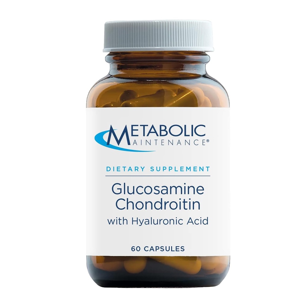 Metabolic Maintenance Glucosamine Chondroitin 1000mg with Hyaluronic Acid - Glucosamine Complex Supplement for Women + Men, Cartilage Health, Tissue Hydration + Nutritional Support - 60 Capsules