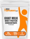 BulkSupplements.com Goat Milk Whey Protein Concentrate Powder - Goat Whey Protein Powder, Unflavored & Gluten Free, 30g per Serving, 100g (3.5 oz) (Pack of 1)