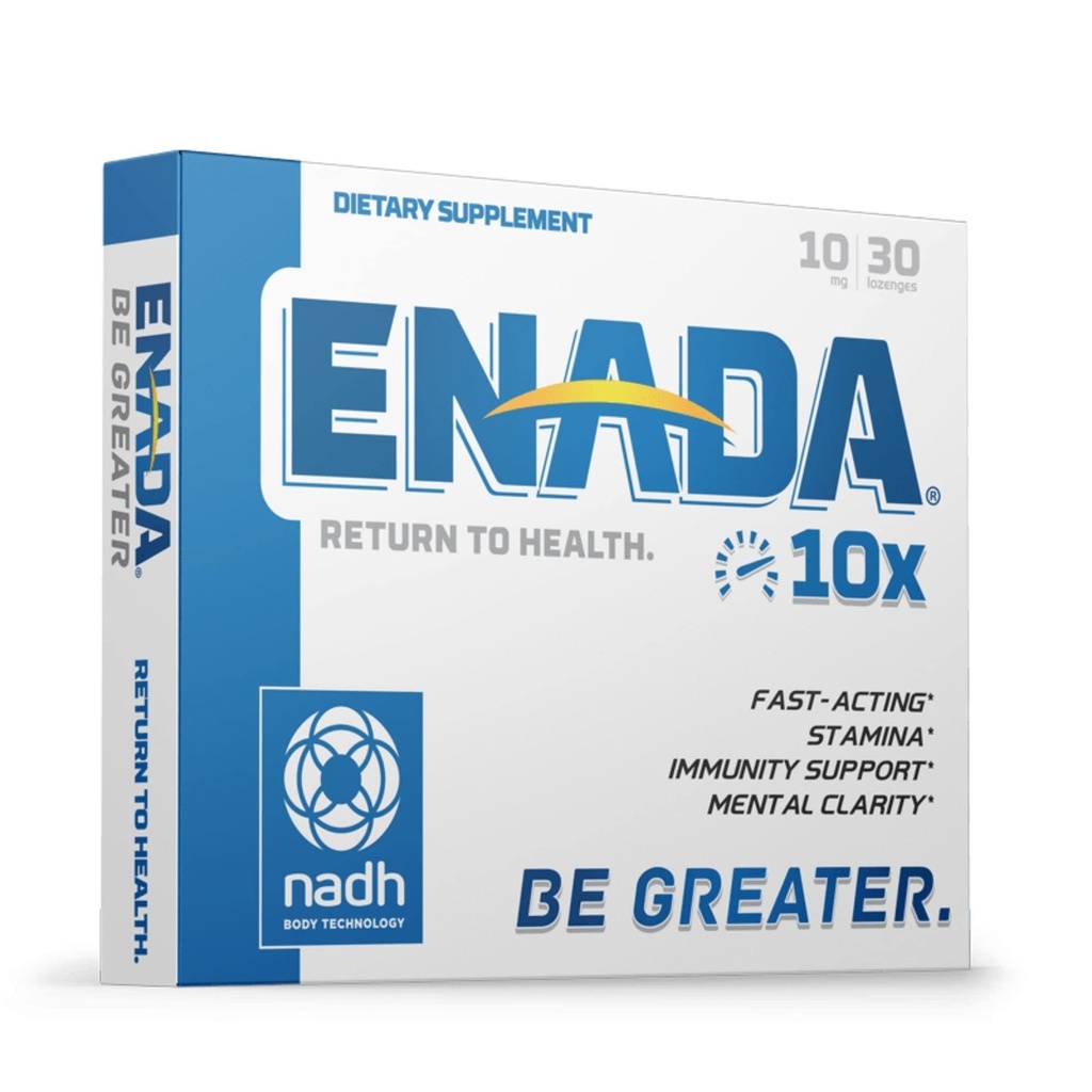 ENADA 10X NADH Supplement with Fast Acting Formula for Active Lifestyle | Natural Energy Booster Great for Jet Lag, Athletic Performance & Studying | Improves Stamina and Mental Clarity | 30 Lozenges