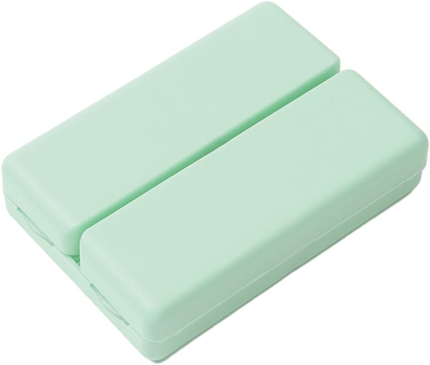 Foldable Magnetic Pill Organizer, Daily Pill Organizer with 7 Compartments Pill Container for Purse Pocket with Dual Lid for Pills, Vitamin, Fish Oil, Supplements (Green)