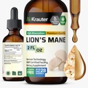 BIO KRAUTER® Lions Mane for Focus Support & Brain Health - Vegan Lion's Mane Mushroom Supplement, Natural Clarity & Immune Support - 2 Fl.Oz., 28-Day Supply, Alcohol & Sugar Free