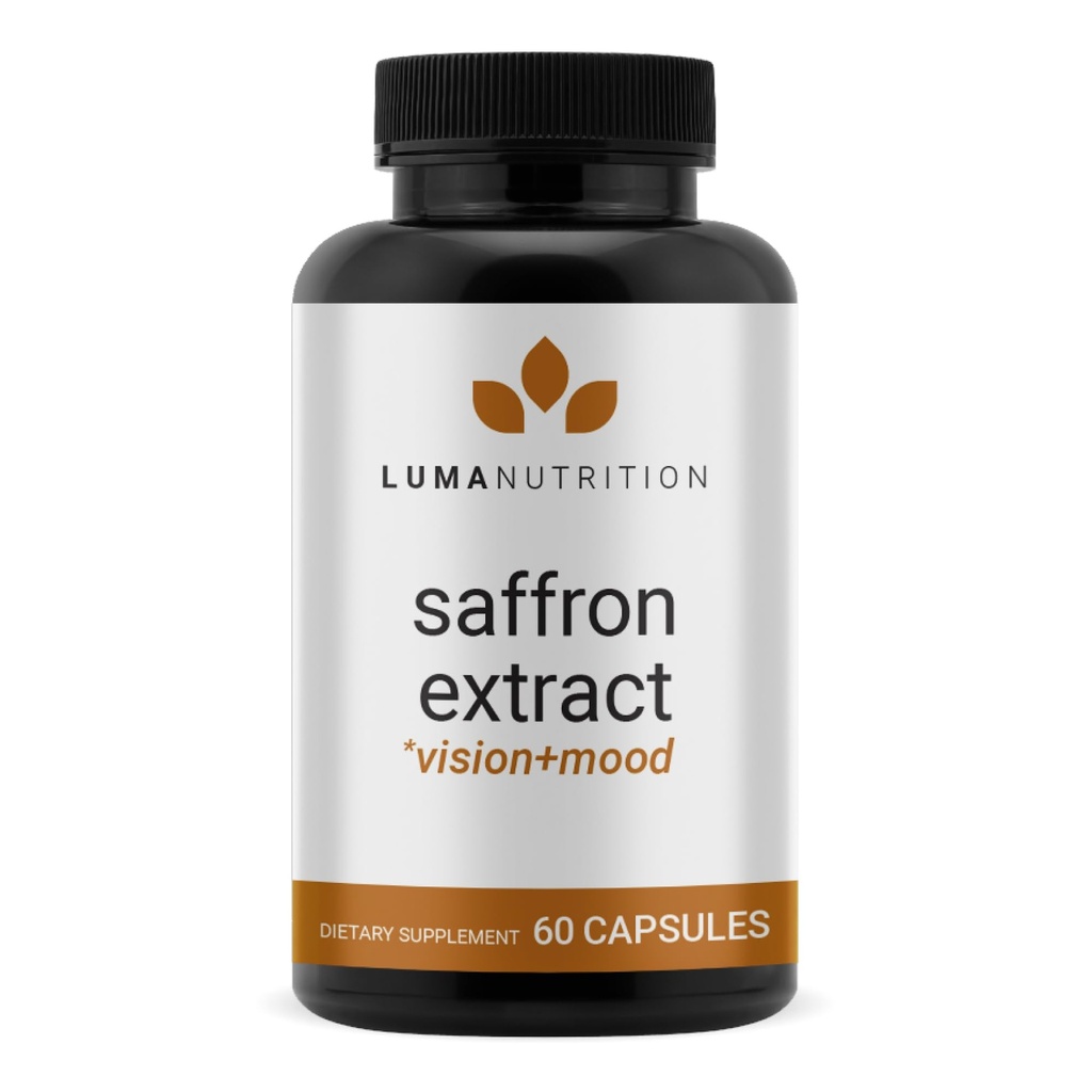 Luma Nutrition Saffron Extract Capsules - Premium Saffron Supplements - 88.50 mg Pure Saffron Pills - Mood Support - Eye Support - Made in the USA - 60 Capsules
