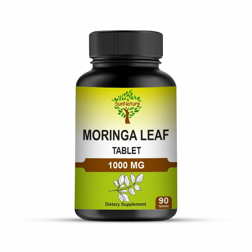 1000 mg Moringa Leaf Tablets | 100% Pure Oleifera Leaf for Men & Women | Moringa Supplement for Energy, Immunity & Joint Health | Non-GMO, Gluten Free | 90 Tablets, 45 Days Supply