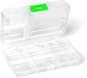 Pill Organizer, Portable Pill Case, 9 compartments Moisture-Proof Travel Pill Case for Vitamins, Medicine, Fish Oil, Supplements, Pill Dispenser (White)
