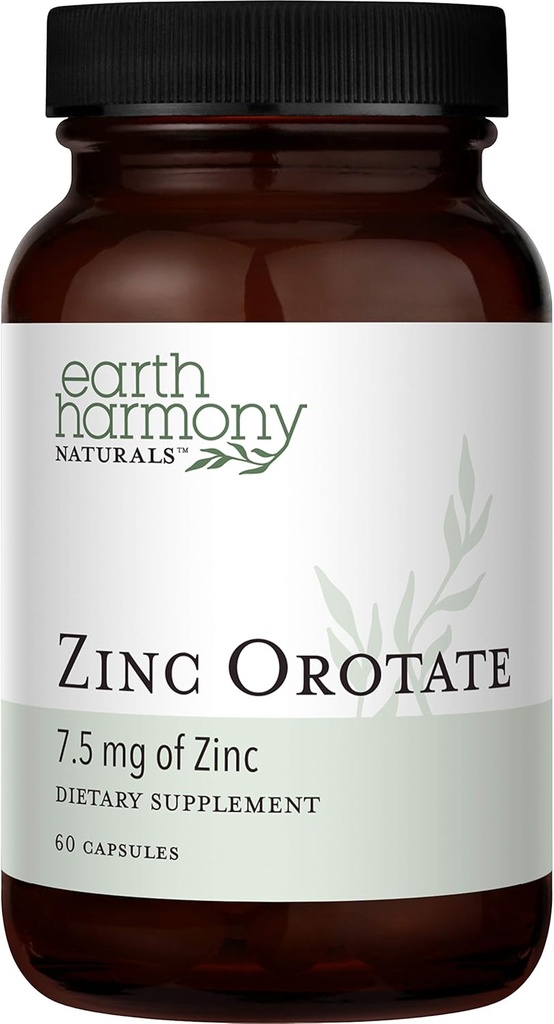 Zinc Orotate 7.5mg Vegan Supplement - Strong Antioxidant Properties Support Immune System Function, Energy and Metabolism - Liver, Bone, Joint & Heart Health - Non-GMO & Gluten Free - 60 Capsules