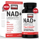 Force Factor NAD+ (NMN or Nicotinamide Riboside Alternative) with Resveratrol, Astaxanthin, Spermidine & Luteolin Complex, NAD to Support Cellular Health & Healthy Aging, 60 Capsules