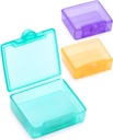 Sukuos Small Pill Box 3 pcs, Cute Travel Pill Case Daily Pill Organizer Portable for Pocket Purse for Vitamin Fish Oil Supplements, Easy to Clean