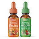 Simply Nature's Pledge - Fruit and Vegetable Supplements - Liquid Drops - Made with Whole Food Superfoods, Packed Vitamins & Minerals - Soy Free - Made in The USA