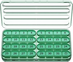 Zoksi Monthly Pill Organizer 1 Time a Day, 30 Day Pill Box Organizer Once a Day, One Month Large Pill Case for Travel, 31 Day Daily Medcine Container for Vitamins, Supplement & Medication (Olive)