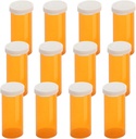 Empty Plastic Pill Bottles with Easy Open Snap Caps (Not Child Resistant), Prescription Medication Vials, Clear Containers Pill Cases Organizers (6 Dram, 12pcs)