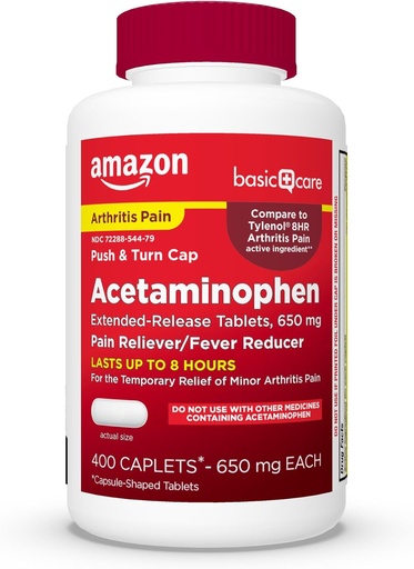   Basic Care Acetaminophen Extended-Release Tablets, 650 mg, Arthritis Pain, 400 Count
