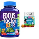Focus Factor Kids Extra Strength Daily Chewable Brain Health Support + OLLY Kids Chillax Calm Chews, 50 Count
