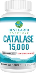 Best Earth Naturals Catalase Supplement 15,000 - Hair Supplements for Strong Hair - 60 Capsules (60-Day Supply)