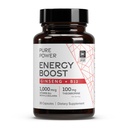 Dr. Mercola Pure Power Energy Boost with Ginseng + B12 - Clean Plant-Based Energy Support - Korean Ginseng & Cocoa Extract - Methylcobalamin Vitamin B12 Supplement - 30 Capsules