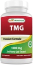 Best Naturals TMG Trimethylglycine (as Betaine Anhydrous) 1000 mg Serving - 120 Capsules - Healthy Homocysteine Levels & Methylation Support (120 Count (Pack of 1))