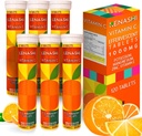 Vitamin c Effervescent Tablets Vitamin C with Zinc 1000mg Vitamin Dissolving Tablets Vitamin C Table Vitamina C Efervescente para Adulto Zinc and Vitamin C 6 Pack