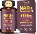 NAD Supplement, Liposomal NAD+ Supplement with Resveratrol, NAD Resveratrol Supplement - Boost NAD+ for Aging Defense, Energy, Focus - Ultra Antioxidant Capsules，57