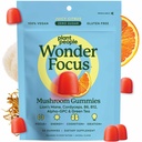 Plant People WonderFocus Mushroom Gummies with Lion’s Mane & Cordyceps - Nootropic Brain Supplement Boosts Memory, Focus, Energy & Mood in Adults | No Sugar, 100% Vegan, Citrus Flavor, 60 Count