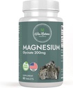 Magnesium Glycinate 200 mg | Gluten Free | Non-GMO | 60 Tables by Via Natura Organics