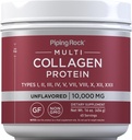 Piping Rock Multi Collagen Protein Powder | 16 oz Unflavored | 10,000mg Peptides Complex | Type i, ii, iii, iv, v, VII, VIII, x, XII, xxii | Gluten Free, Non-GMO Supplement