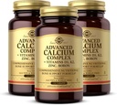 Solgar Advanced Calcium Complex - 120 Tablets, Pack of 3 - with Zinc, Boron, Vitamins D3 & K2 - Non-GMO, Gluten Free, Dairy Free - 90 Total Servings