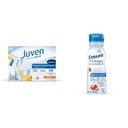 Juven Therapeutic Nutrition Drink Mix Powder for Wound Healing Support, Includes Collagen Protein, Orange, 30 Count & Ensure Pre-Surgery, Clear Carbohydrate Drink, Strawberry, 10 fl oz, 4 Count