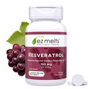 EZ Melts Dissolvable Resveratrol Supplement 150 mg, Sugar-Free, 1-Month Supply - 1 Pack