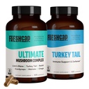 FreshCap Mushrooms Immunity Bundle (Turkey Tail Capsules and Ultimate Mushroom Complex Capsules)