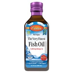 Carlson - The Very Finest Fish Oil 1600 mg Omega-3s Fatty Acids, EPA DHA & DPA Liquid Fish Oil Supplement, Norwegian Wild-Caught, Sustainably Sourced, Mixed Berry, 200 mL (6.7 Fl Oz)
