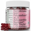 Gummy Supplement, Nattokinase Polipodium Leucotomos Astaxanthin NAC N-Acetyl Cysteine Alpha Lipoic Acid L-Glutathione Nattokinase-Polipodium-Powder Beet Beetroot Chews Capsules Organic Liquid Extract