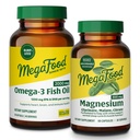 MegaFood Magnesium 300 mg (60 Capsules) & Omega-3 Fish Oil (90 Softgels) Bundle - Magnesium Glycinate, Citrate & Malate for Heart & Nerve Health - Fish Oil for Heart, Brain, Joint & Immune Support