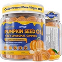 Pumpkin Seed Oil Gummies + Saw Palmetto + Algae Omega-3, Zinc, VA, C & E -Essential Fatty Acid, Cold-Pressed Pumpkin Seed Supplement for Hair Growth, Skin, Urinary, Bladder,Prostate & Immune,120Cts