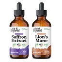 Wild & Organic Saffron Extract Tincture 4 fl oz & Lion's Mane Extract Tincture 4 fl oz