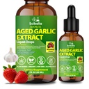 Aged Garlic Extract Liquid Drops, Odorless Garlic Supplement with CoQ10 Cayenne Hawthorn Berry Nattokinase Omega-3 Vitamin B6 & B12 for Heart Immune Health Support, Grown Allium Sativum Bulb
