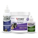 PET KING BRANDS ZYMOX Enzymatic Ear Wipes, Ear Cleanser, & Otic Ear Solution for Dogs and Cats - Product Bundle - for Dirty, Waxy, Smelly Ears and to Soothe Ear Infections, 100 ct, 4 oz and 1.25 oz