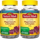 Nature Made High Absorption Magnesium Complex Soft Chews,Supplement for Muscle,Heart,Bone Support,Magnesium Citrate & Malate Blend 250 mg per Serving, 40 Vegetarian Chews, 20 Day Supply,(Pack of 2)