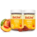 BeLive Omega 3 6 7 & 9 Gummies for Healthy Heart and Brain, Zero Sugar | From Flaxseed Oil & Sea Buckthorn Fruit Oil for Full Body Overall Support, Brain & Eye, Bone & Joint - Peach Flavor - 120 Ct