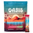 Oasis Electrolyte Powder - Sugar Free, Zero Calorie, Natural Flavor Hydration Packets for Workout or Going Out | ORS Hydration Powder Solution with 5 Electrolytes, VIT C | Strawberry Kiwi (16 Sticks)