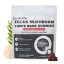 Mushroom Gummies with Lion’s Mane - Alpha Brain Gummy for Focus & Memory - Nootropic Focus Gummies with Rhodiola & Alpha-GPC – Vegan Brain Supplement, Raspberry Pomegranate Flavor, 60 Count (1)