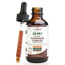 25-in-1 Mushroom Complex Supplement Liquid Drops with Ashwagandha, Lion's Mane, Reishi, Chaga, Cordyceps, Turkey Tail Tincture for Immunity, Energy & Cognition - Non-GMO | 2fl oz