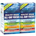 Applied Nutrition Healthy Brain All-Day Focus - 50 Tablets, Pack of 2 - Powerful 3-in-1 Brain Booster with Turmeric Extract - 50 Total Servings