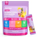 Electrolytes Powder Packets, 10G Collagen Hydration Packets, Sugar Free Daily Electrolyte Hydration Recocery Drink Mix with 5 Vitamins & Glutathione, Joint Skin Muscle Support, Keto, Tropical