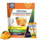 Electrolyte Drink Mix Packets for Hydration & Performance, AirVigor Sugar Free Daily Hydration with Creatine & Amino Support, Low Calorie Electrolyte Powder for Workout, Training & Recovery, 20 Sticks