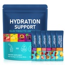 Electrolyte Powder Packets – 24 Single-Serve Stick Packs, Sugar Free Hydration Drink Mix with 7 Essential Electrolytes & 5 Vitamins – Fitness, Workout, Daily & Travel Electrolytes, 6 Natural Flavors