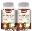2 Pack 5000MG Mushroom Gummies for Men & Women - 10-in-1 Blend Mushroom Complex Supplement containing Lion's Mane, Brain and Immune Boosting, Blueberry Flavor, Non-GMO, 120 Counts