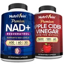 Nutrivein Premium Apple Cider Vinegar Capsules & NAD Resveratrol Supplement Bundle: Resveratrol NAD & Apple Cider Vinegar Supplements with Mother - Aging, Cognition, Metabolism, Digestion, & Balance