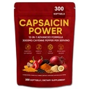 Capsaicin Power - Cayenne Pepper Softgels Supplement, Supports Leg Vein, Digestive & Gut Health, with Vitamin D3+K2, Beetroot, Grape Seed and Other Extracts, 300 Capsules (1)