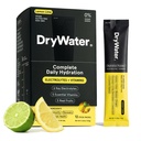 DryWater® Electrolyte + Vitamin Hydration Powder Packets – Lemon Lime, 1,000mg Potassium, Real Organic Fruit, NSF Certified for Sport, Nothing Artificial, No Added Sugar (12 Stick Packs)